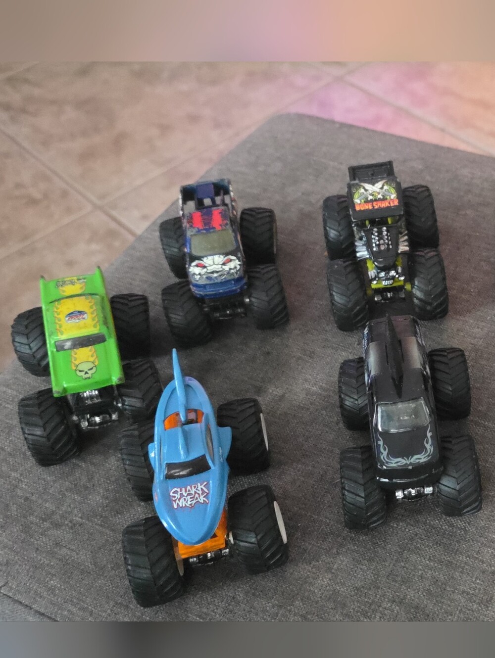 Monster Truck Toy Pack - Blue, Green, Black, Yellow, Orange